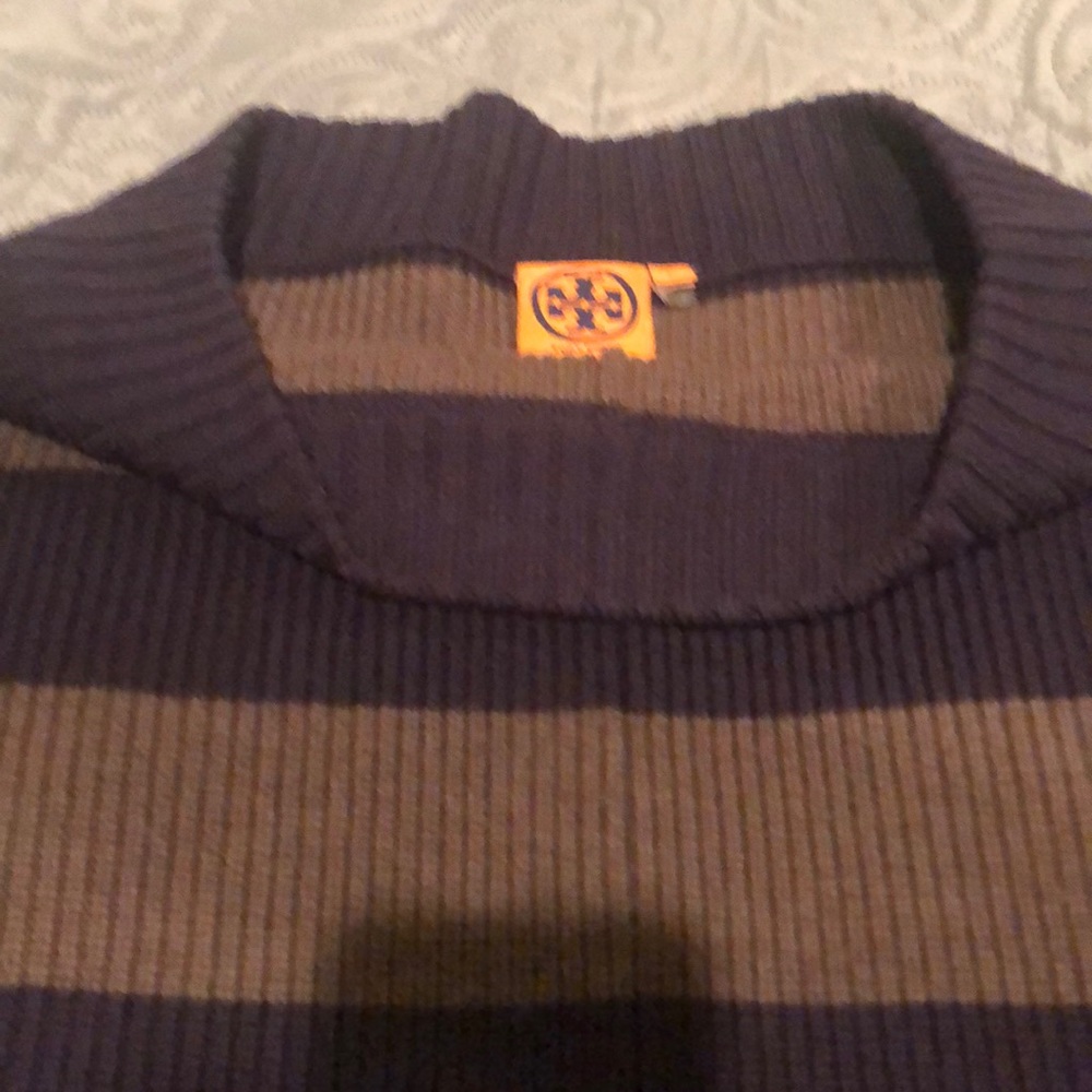 Tory Burch blue and tan sweater size XS
